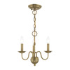 Livex Lighting 3 Lt Antique Brass Mini Chandelier - 52163-01