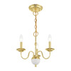 Livex Lighting 3 Lt Polished Brass Mini Chandelier - 52163-02