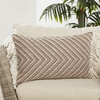 Jaipur Living Odessa SET01 Chevron Taupe - 16"x24" 100% Polyester Pillow