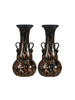 Dale Tiffany Springdale 9.75"h Malachi 2-piece Hand Blown Art Glass Vase Set