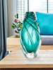 Dale Tiffany Aqua Swirl Hand Blown Art Glass Vase