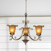 Dale Tiffany Springdale 18.5"w Luster Gold Hand Blown Art Glass Chandelier