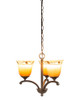 Dale Tiffany Springdale 10"w Garden Leaf 3-light Hand Painted Art Glass Chandelier