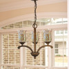Dale Tiffany Springdale 15"w Apsley 3-light Mosaic Art Glass Hanging Fixture
