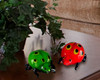 Dale Tiffany 2-piece Lady Bug Handcrafted Art Glass Sculpture Set