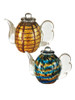 Dale Tiffany 2-piece Inferno Hand Blown Art Glass Tea Pot Sculpture