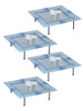 Dale Tiffany Springdale 1.5"h Blue Triangle 4-piece Fused Glass Candle Votives With Stands