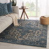 Jaipur Living Idella BNN06 Medallion Blue Power Loomed - 10'x14' Rectangle Area Rug