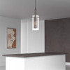 Dainolite 1lt Metal And Glass Pendant - 30961-CM-OBB