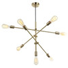 Dainolite 7lt Incandescent Adjustable Pendant, Aged Brass - 817P-AGB