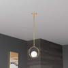 Dainolite 1lt Halogen Pendant Ab Finish W/ White Glass - ADR-101P-AGB