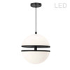 Dainolite 30w Pendant, Mb W/ Wh Glass - AMC-1330LEDP-MB