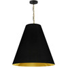 Dainolite 1lt Anaya Large Pendant,  Agb W/ Bk/gld Shade - ANA-L-AGB-698