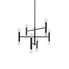 Dainolite 12lt Incandescent Chandelier, Matte Black - AVA-2012C-MB