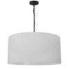 Dainolite 1lt Braxton Large Pendant, Wht Shade, Blk - BXN-L-BK-790