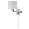 Dainolite Swing Arm Wall Lamp White Shade - DWL80DD-SC