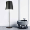 Dainolite 1lt Drum Floor Lamp W/ Jtone Bk Shade, Bk - MM681F-BK-797