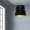 Dainolite 1lt Oversized Drum Pendant,large - Blk/gld - OD-L-698