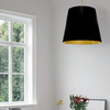 Dainolite 1lt Oversized Drum Pendant Large, Bk/gld Shade - ODR-L-698