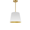 Dainolite 1lt Oversized Drum Pendant Small, Wh/gld Shade - ODR-S-692