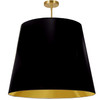 Dainolite 1lt Oversized Drum Pendant X-large, Bk/gld Shade - ODR-XL-698