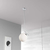 Dainolite 1lt Incand White Glass Pendant, Pc Finish - ORN-141P-PC-WH