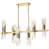 Dainolite 12lt Horiz Chandelier, Agb W/ Clear Fluted Glass - SAM-4012HC-AGB