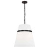 Dainolite 3lt Pendant,  Mb W/ Wh Shade - SYM-183P-MB-WH