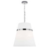 Dainolite 3lt Pendant,  Pc W/ Wh Shade - SYM-183P-PC-WH