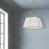 Dainolite 1lt  Pendant Gld, Wh Shade W/790diff - TRA-181P-GLD-WH