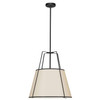 Dainolite 1lt Trapezoid Pendant Black/crm Shade W/790 Diff - TRA-1P-BK-CRM