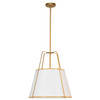 Dainolite 1lt Trapezoid Pendant, Gld With Wh Shade - TRA-1P-GLD-WH