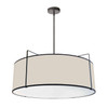 Dainolite 4lt Drum Pendant Black/crm Shade W/ 790 Diff - TRA-244P-BK-CRM