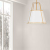 Dainolite 3lt Trapezoid Pendant Gld/wh Shade W/790diff - TRA-3P-GLD-WH