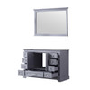 Dukes 48" Dark Grey Single Vanity, No Top And 46" Mirror