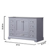 Dukes 48" Dark Grey Single Vanity, No Top And 46" Mirror