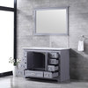 Dukes 48" Dark Grey Single Vanity, White Carrara Marble Top, White Square Sink And 46" Mirror