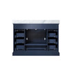 Dukes 48" Navy Blue Single Vanity, White Carrara Marble Top, White Square Sink And 46" Mirror