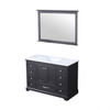 Dukes 48" Espresso Single Vanity, White Carrara Marble Top, White Square Sink And 46" Mirror