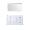 Dukes 60" White Double Vanity, No Top And 58" Mirror
