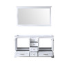 Dukes 60" White Double Vanity, No Top And 58" Mirror