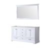 Dukes 60" White Double Vanity, No Top And 58" Mirror