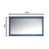 Dukes 60" Navy Blue Double Vanity, No Top And 58" Mirror