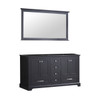 Dukes 60" Espresso Double Vanity, No Top And 58" Mirror
