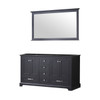 Dukes 60" Espresso Double Vanity, No Top And 58" Mirror