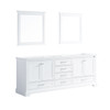 Dukes 80" White Double Vanity, No Top And 30" Mirrors
