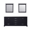 Dukes 80" Espresso Double Vanity, No Top And 30" Mirrors