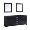 Dukes 80" Espresso Double Vanity, No Top And 30" Mirrors