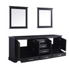 Dukes 80" Espresso Double Vanity, No Top And 30" Mirrors