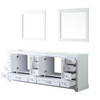 Dukes 84" White Double Vanity, No Top And 34" Mirrors